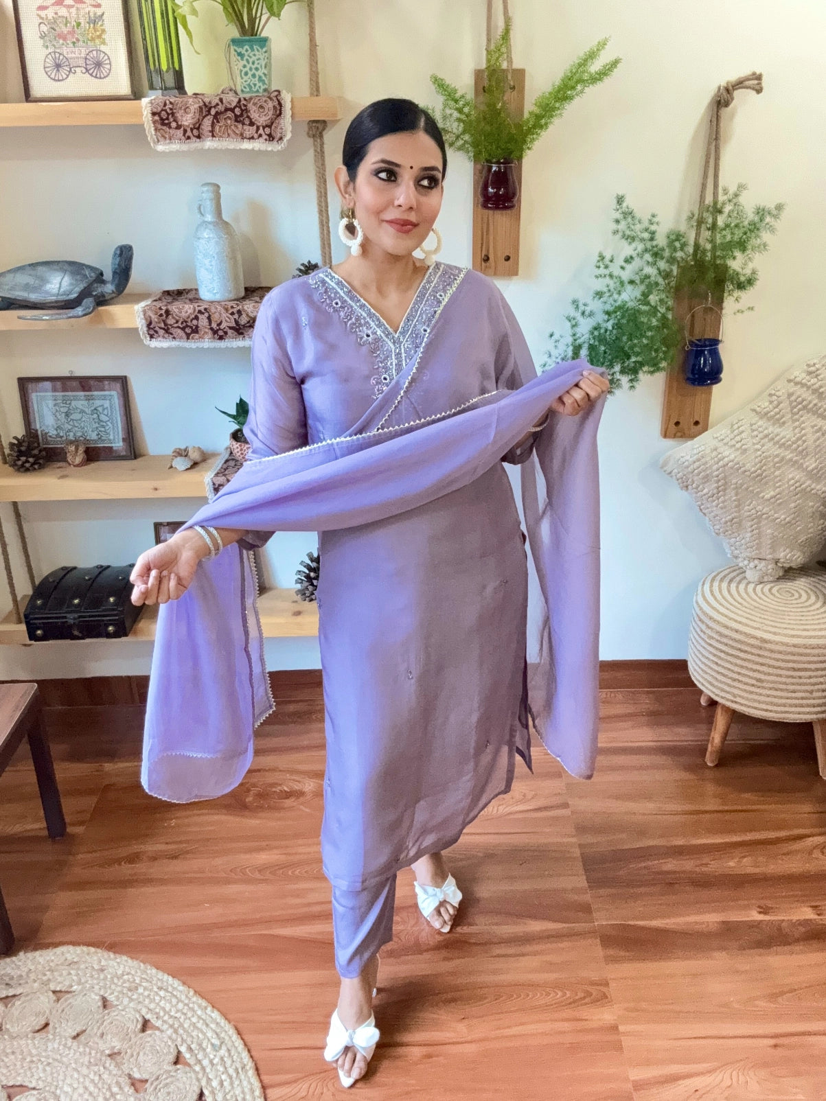 Leila Lavender Organza Suit | Param Iqbal 