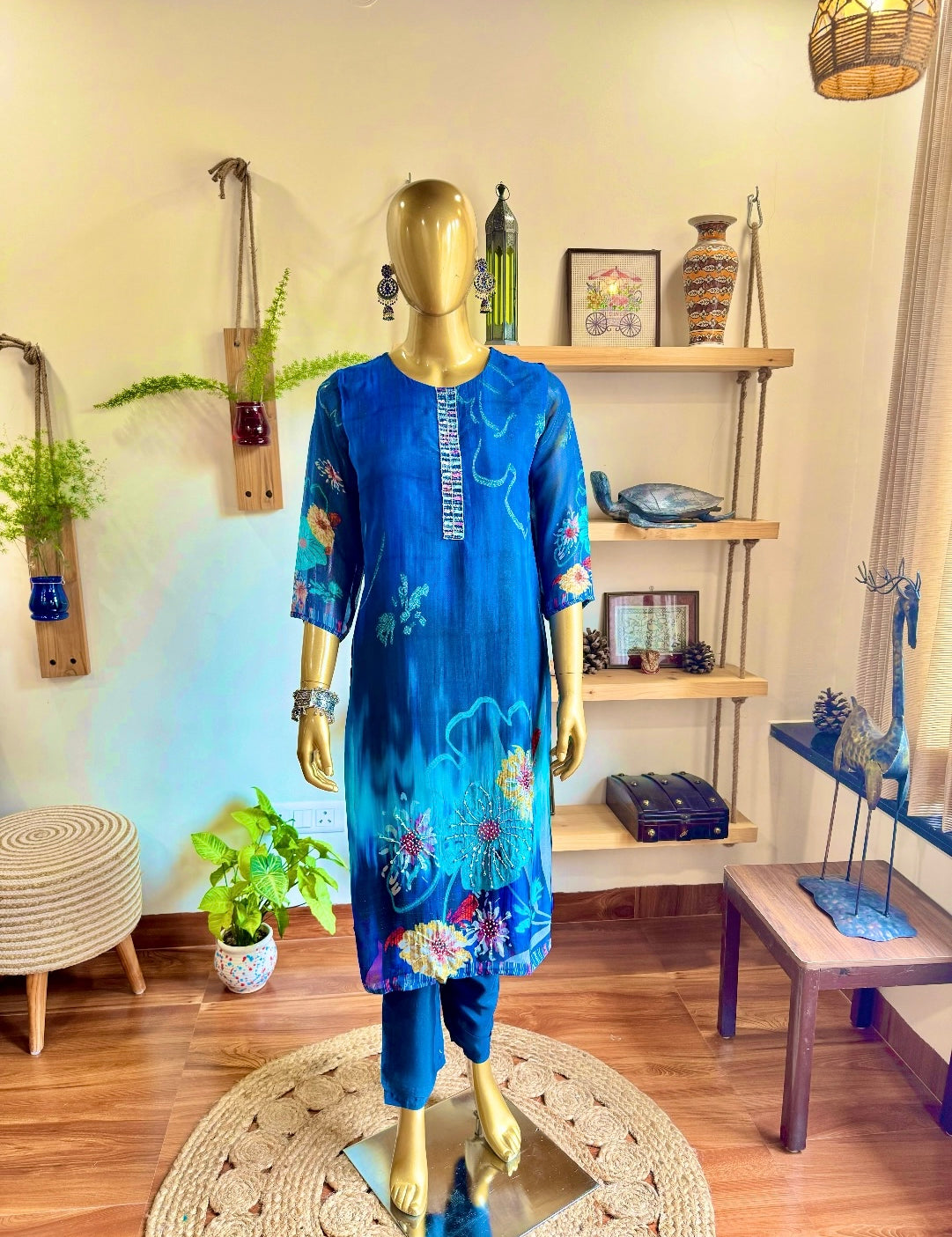 Sakina Blue Organza Suit | Param Iqbal 