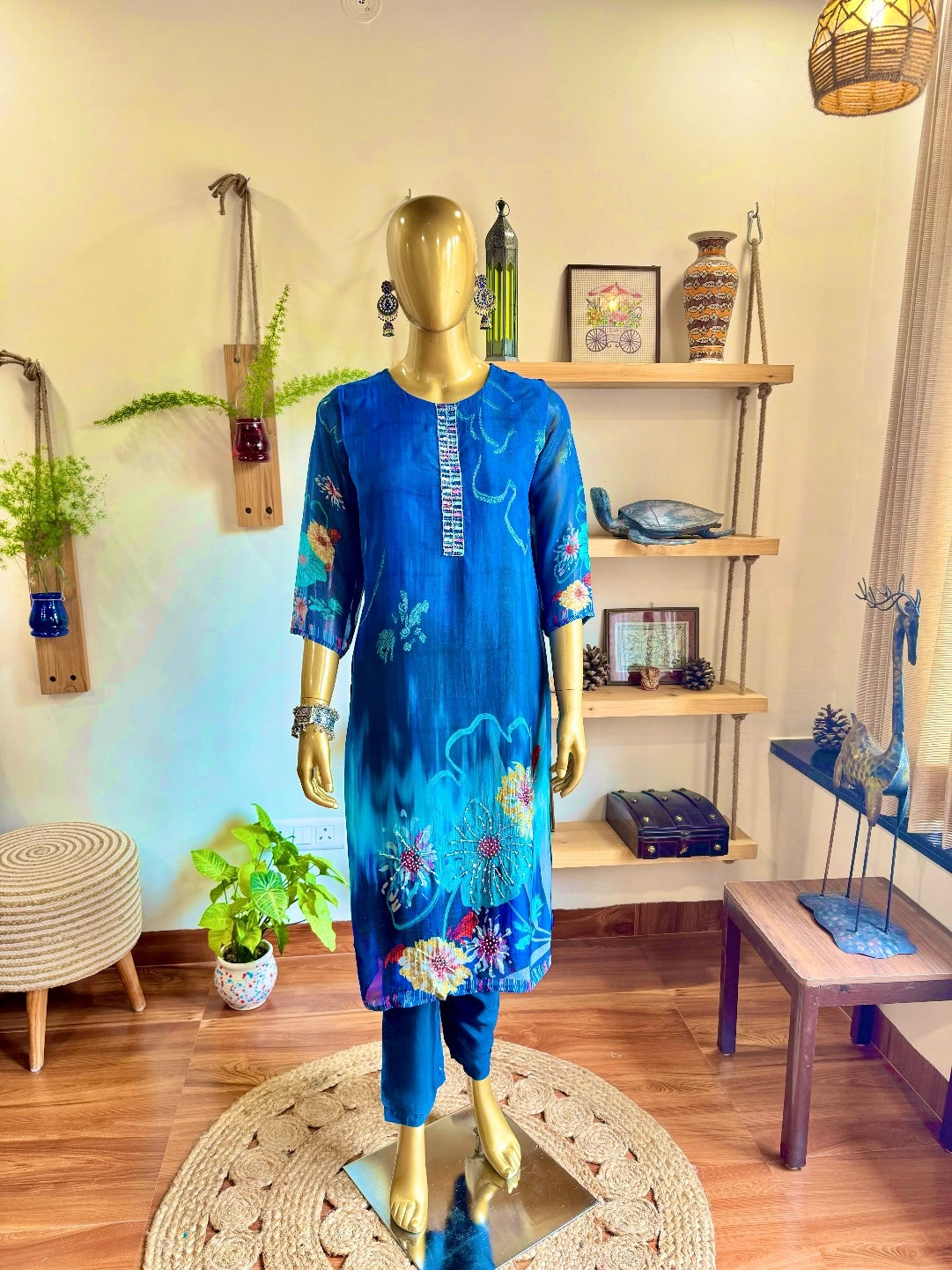 Sakina Blue Organza Suit | Param Iqbal 