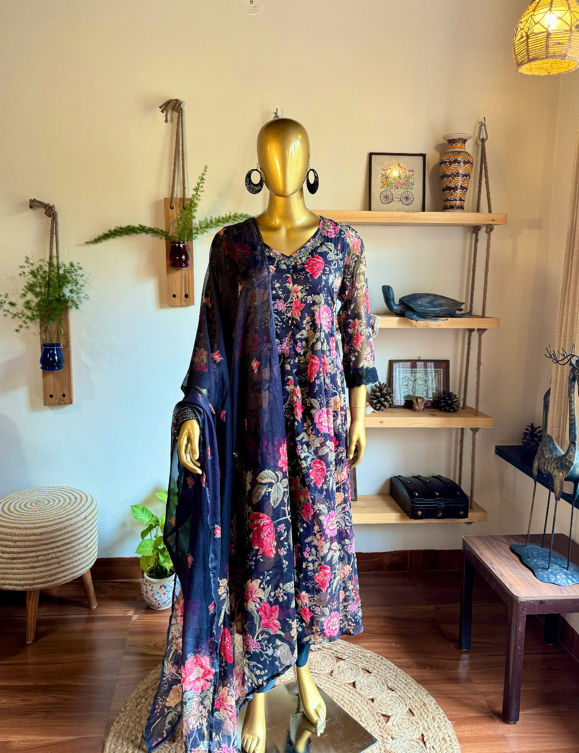 Faheeda Black Chiffon Suit | Param Iqbal
