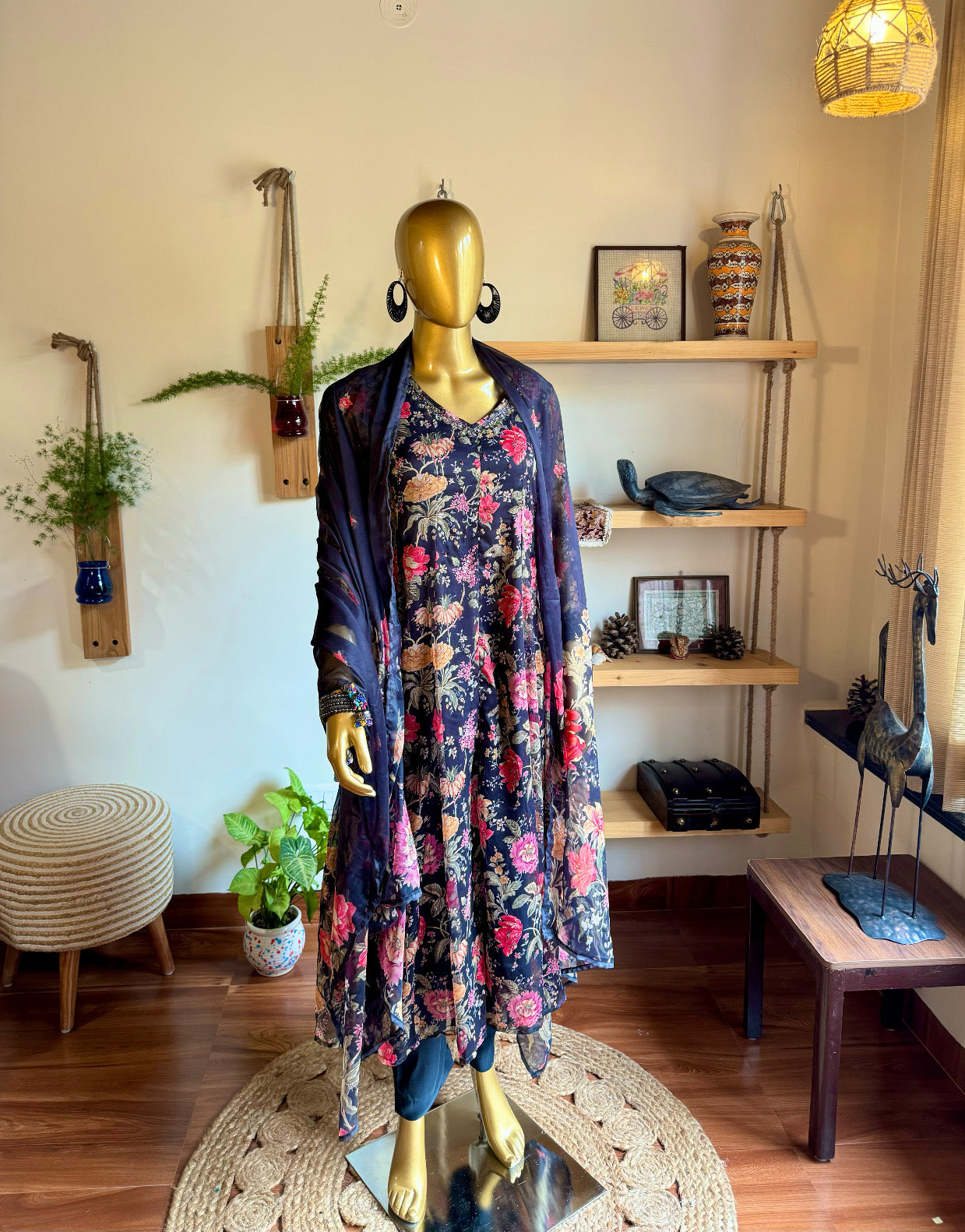 Faheeda Black Chiffon Suit | Param Iqbal