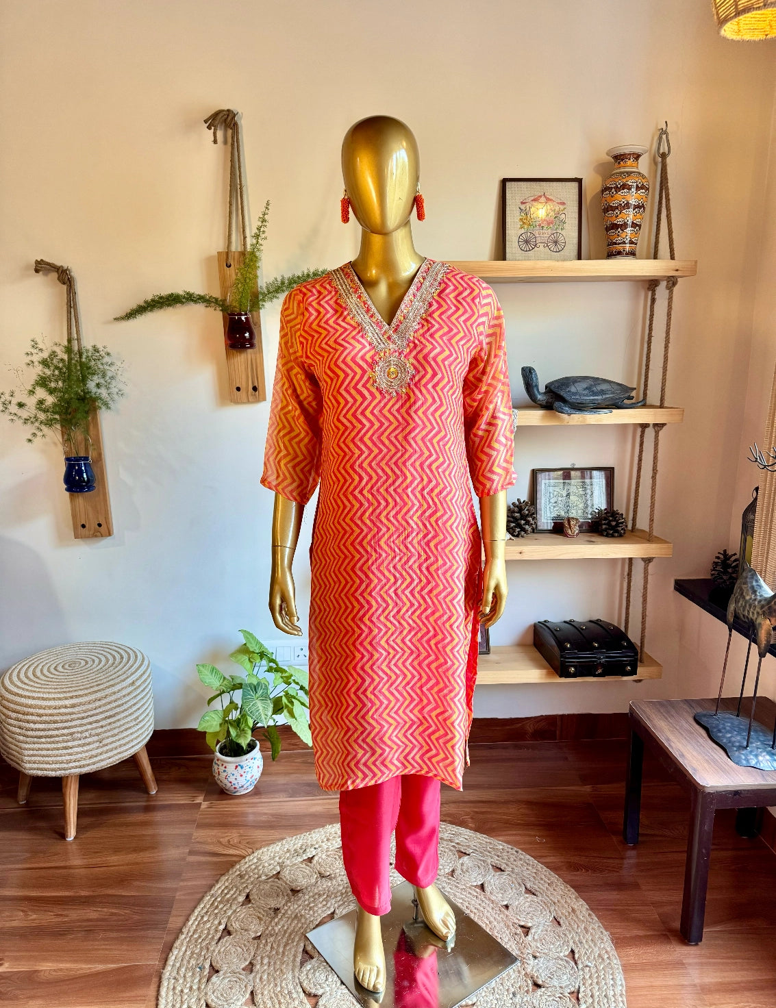 Mahira Orange Organza Suit | Param Iqbal 