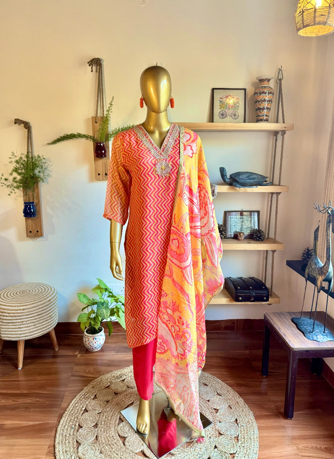 Mahira Orange Organza Suit | Param Iqbal 