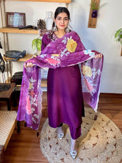 Gayathri Purple Vatican Silk Suit | Param Iqbal