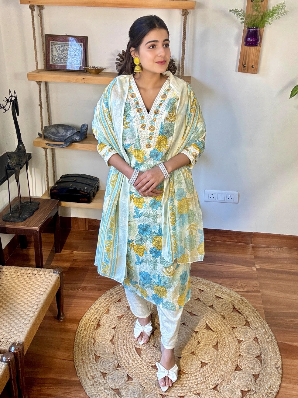 Jahnavi Cream Cotton Suit | Param Iqbal