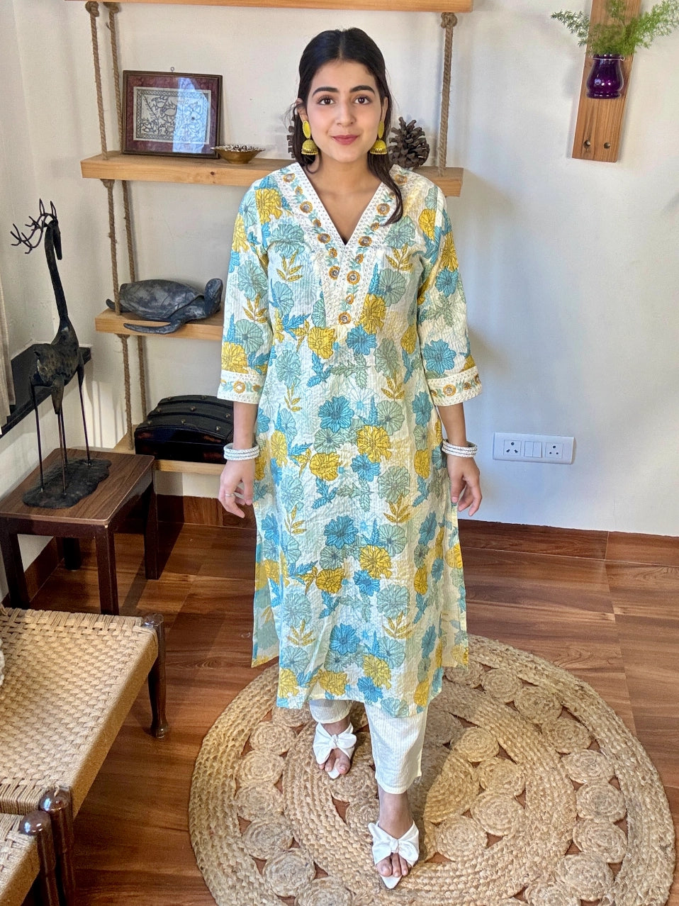 Jahnavi Cream Cotton Suit | Param Iqbal