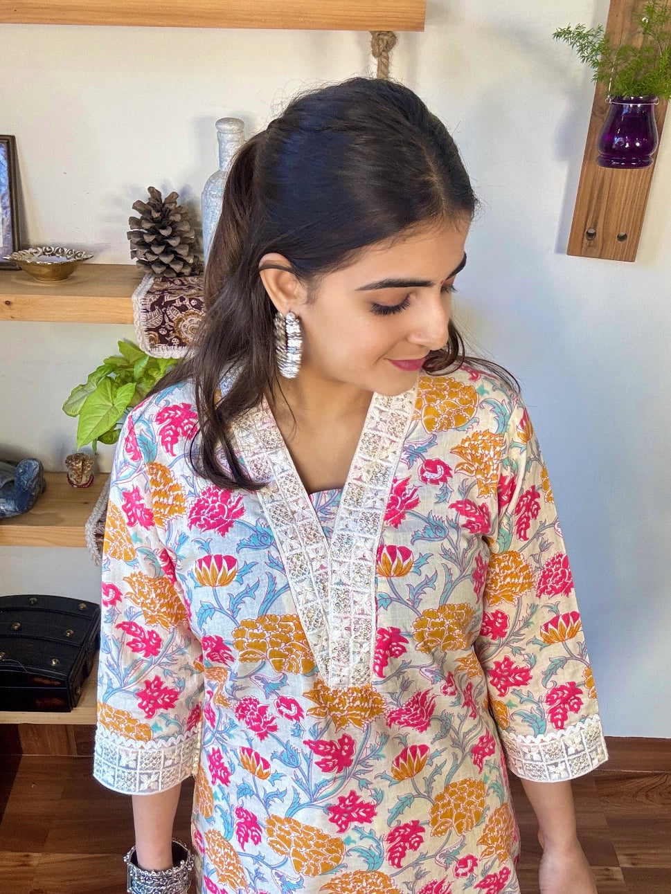 Aadhya Cream Cotton Suit | Param Iqbal