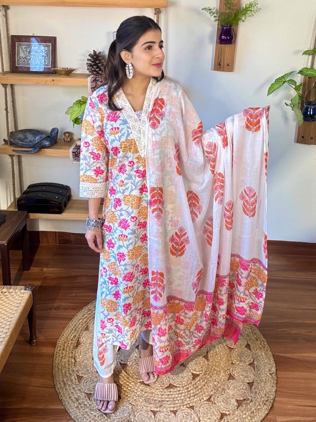 Aadhya Cream Cotton Suit | Param Iqbal
