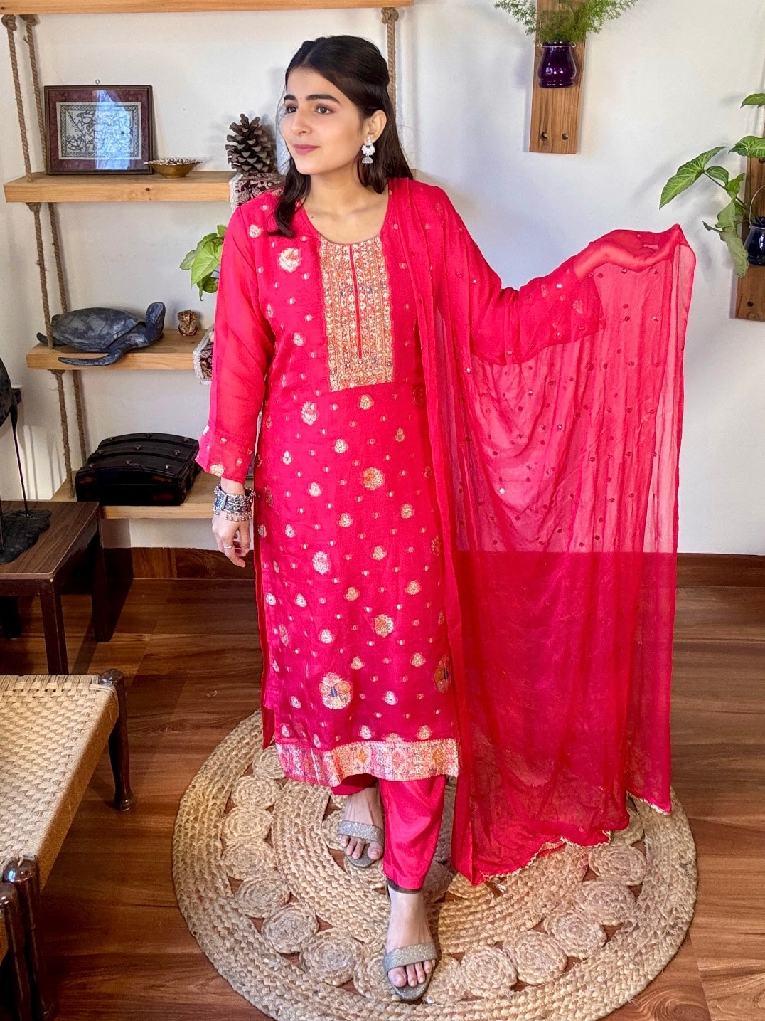 Lekha Pink Organza Suit | Param Iqbal