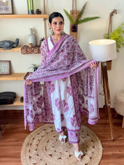 Aaliyah White Cotton Suit | Param Iqbal 