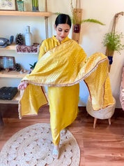 Shabana Yellow Banarasi Silk Suit | Param Iqbal 