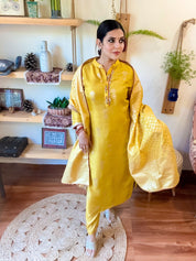 Shabana Yellow Banarasi Silk Suit | Param Iqbal 