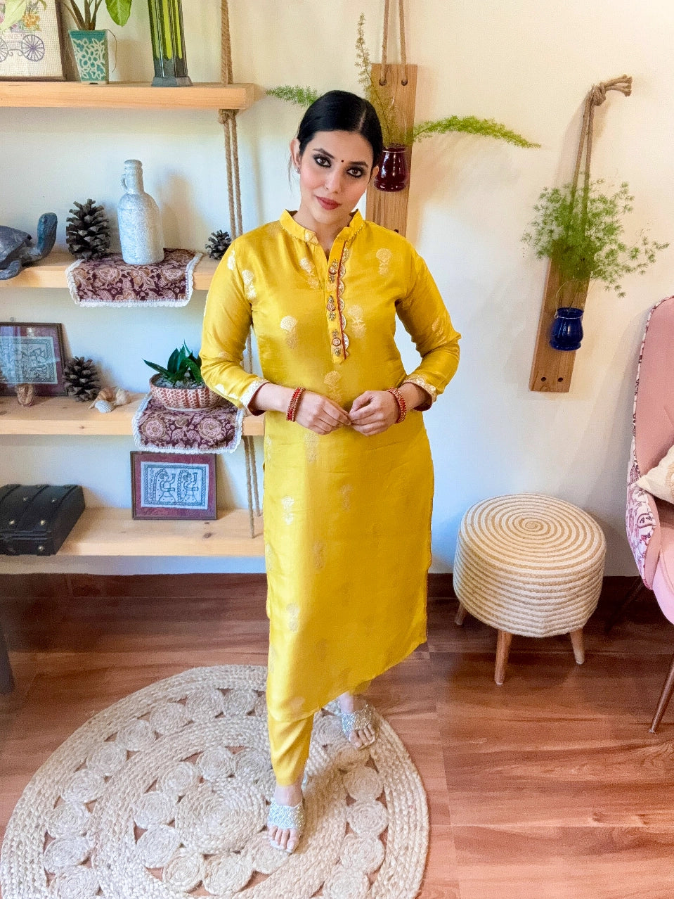 Shabana Yellow Banarasi Silk Suit | Param Iqbal 