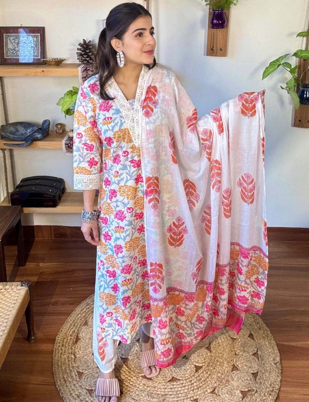 Aadhya Cream Cotton Kurta Set - Param Iqbal