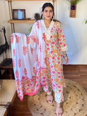 Aadhya Cream Cotton Kurta Set - Param Iqbal