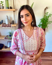Amira Pink Cotton Kurta Set - Param Iqbal