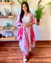 Amira Pink Cotton Kurta Set - Param Iqbal