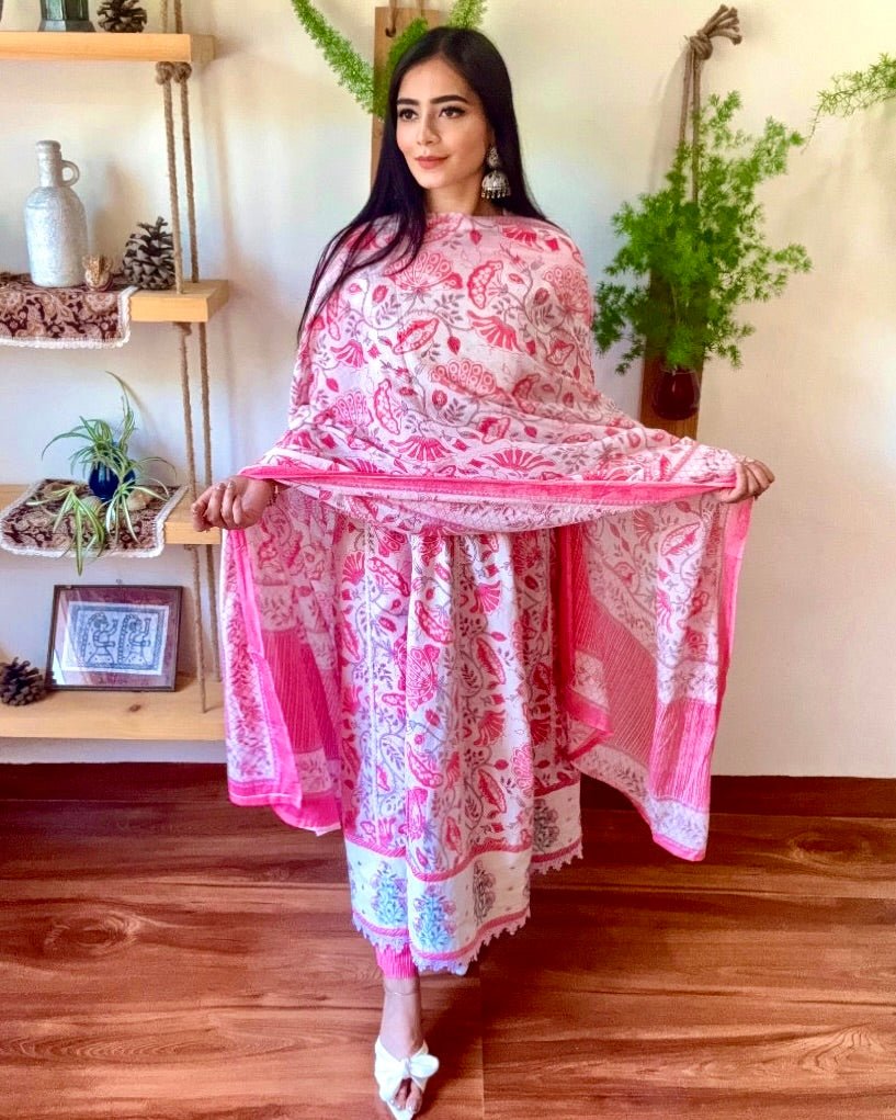 Amira Pink Cotton Kurta Set - Param Iqbal