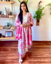 Amira Pink Cotton Kurta Set - Param Iqbal