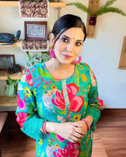 Anaya Turquoise Muslin Kurta Set - Param Iqbal