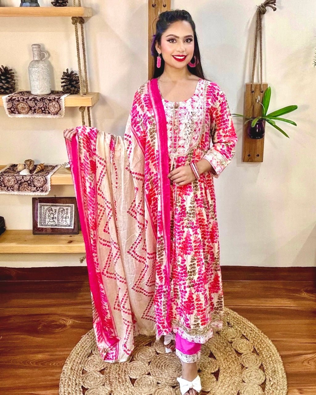 Anum Pink Cotton Kurta Set - Param Iqbal