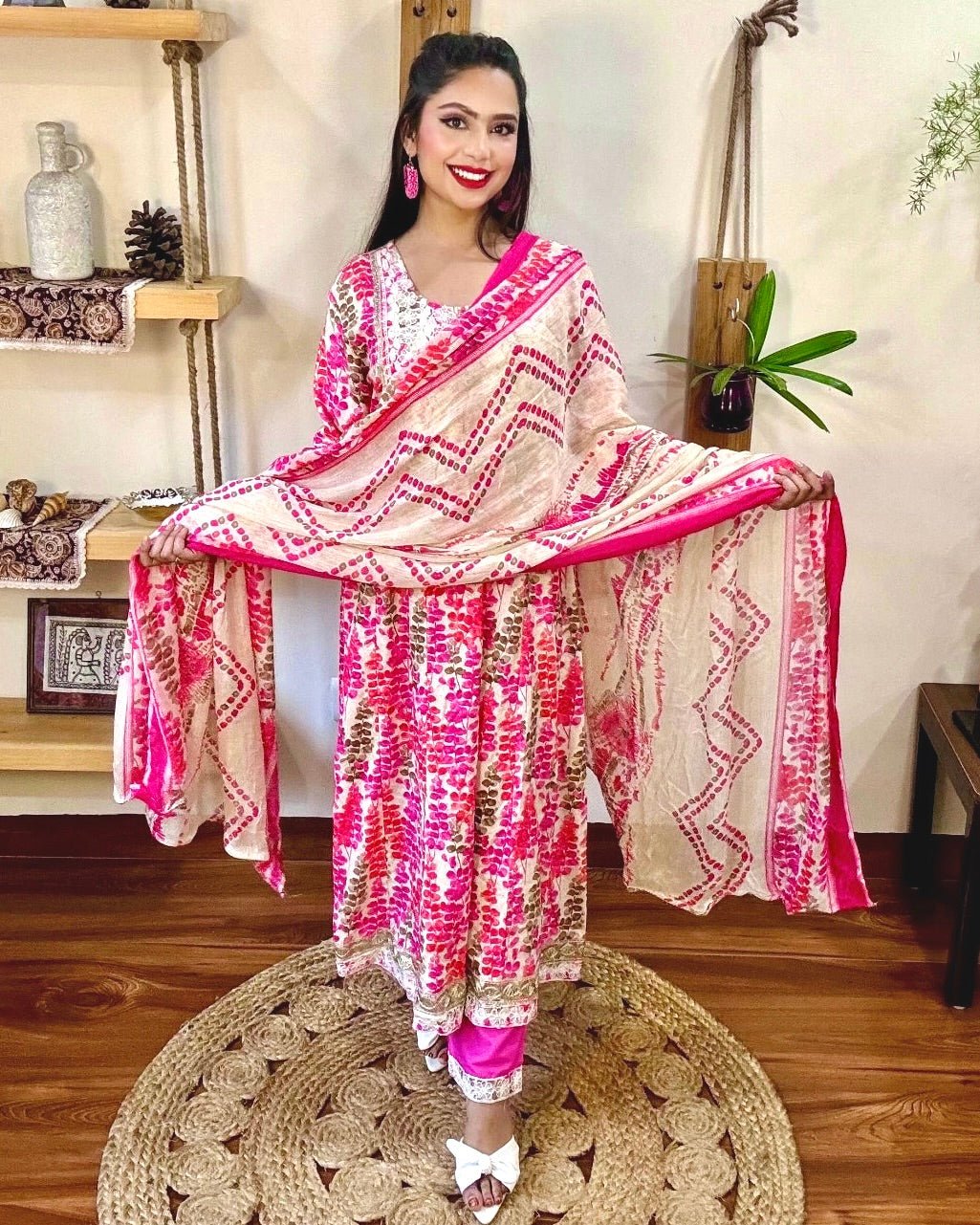 Anum Pink Cotton Kurta Set - Param Iqbal