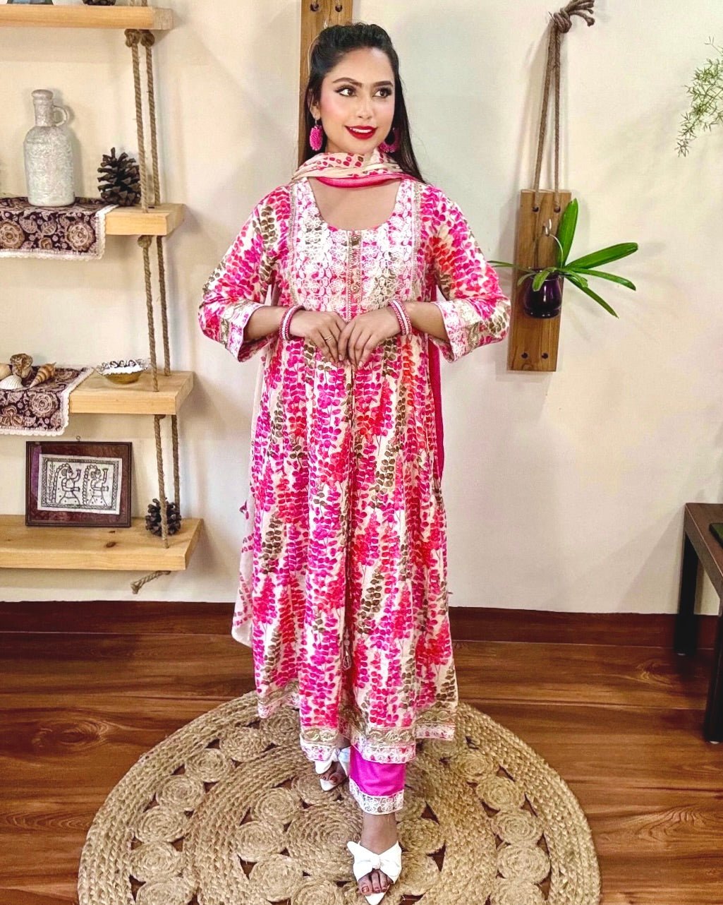 Anum Pink Cotton Kurta Set - Param Iqbal
