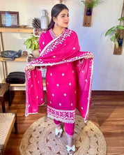 Avantika Pink Cotton Kurta Set - Param Iqbal