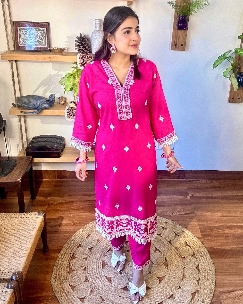 Avantika Pink Cotton Kurta Set - Param Iqbal