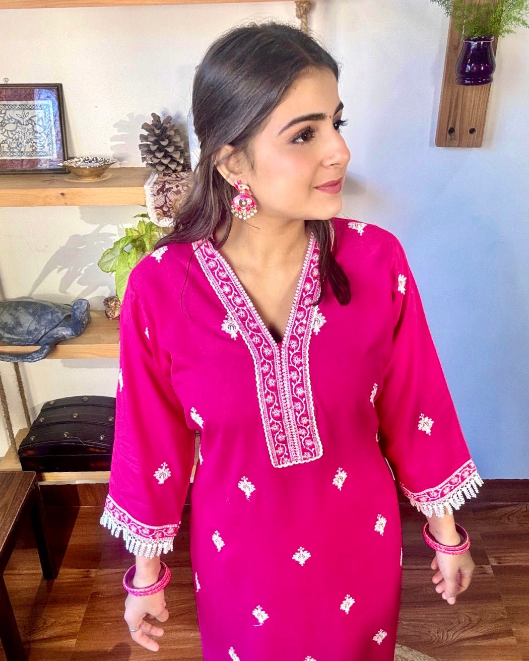 Avantika Pink Cotton Kurta Set - Param Iqbal
