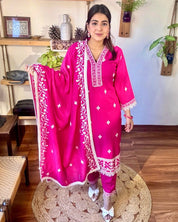 Avantika Pink Cotton Kurta Set - Param Iqbal