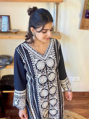Baani Black Cotton Kurta Set - Param Iqbal
