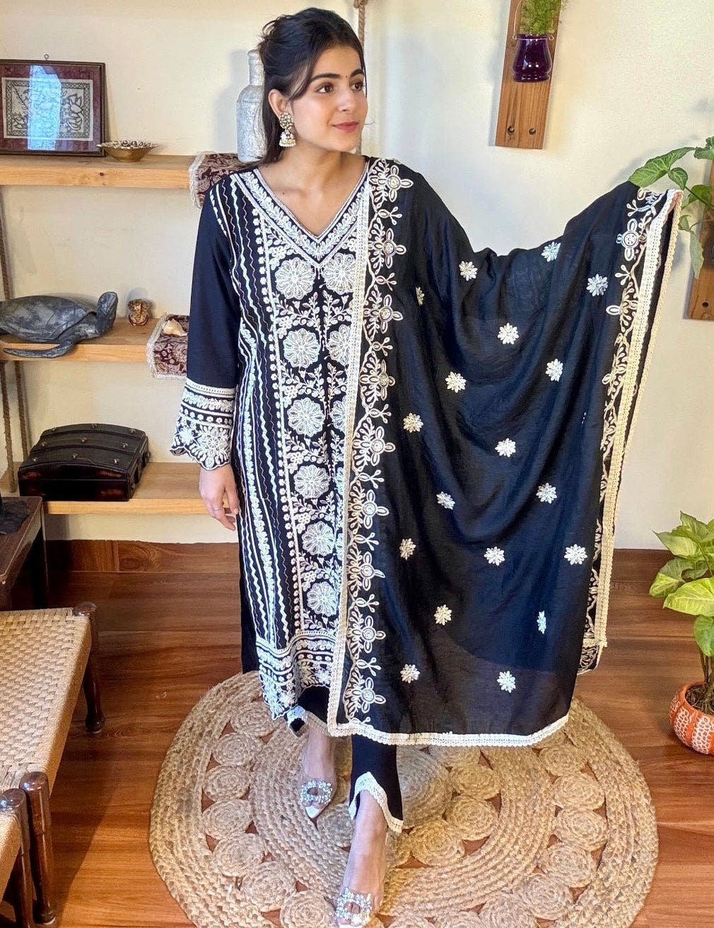 Baani Black Cotton Kurta Set - Param Iqbal