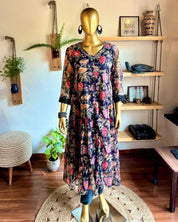 Faheeda Black Chiffon Kurta Set - Param Iqbal