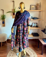 Faheeda Black Chiffon Kurta Set - Param Iqbal