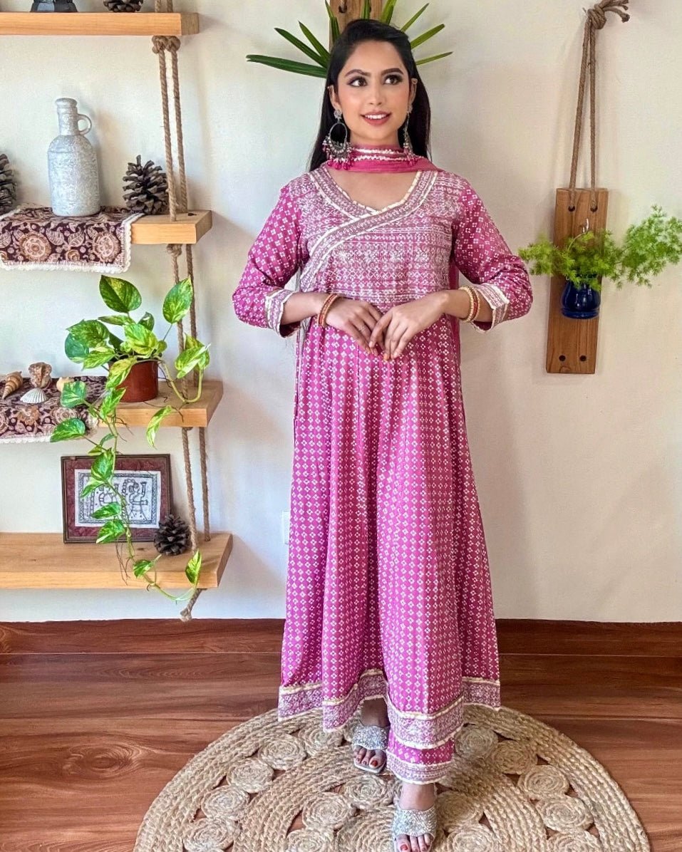 Faizah Pink Cotton Kurta Set - Param Iqbal