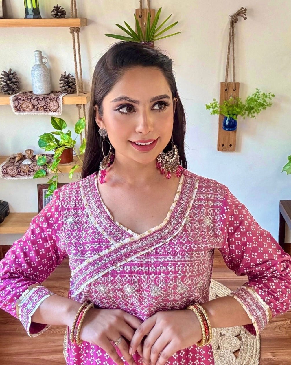 Faizah Pink Cotton Kurta Set - Param Iqbal