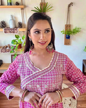 Faizah Pink Cotton Kurta Set - Param Iqbal