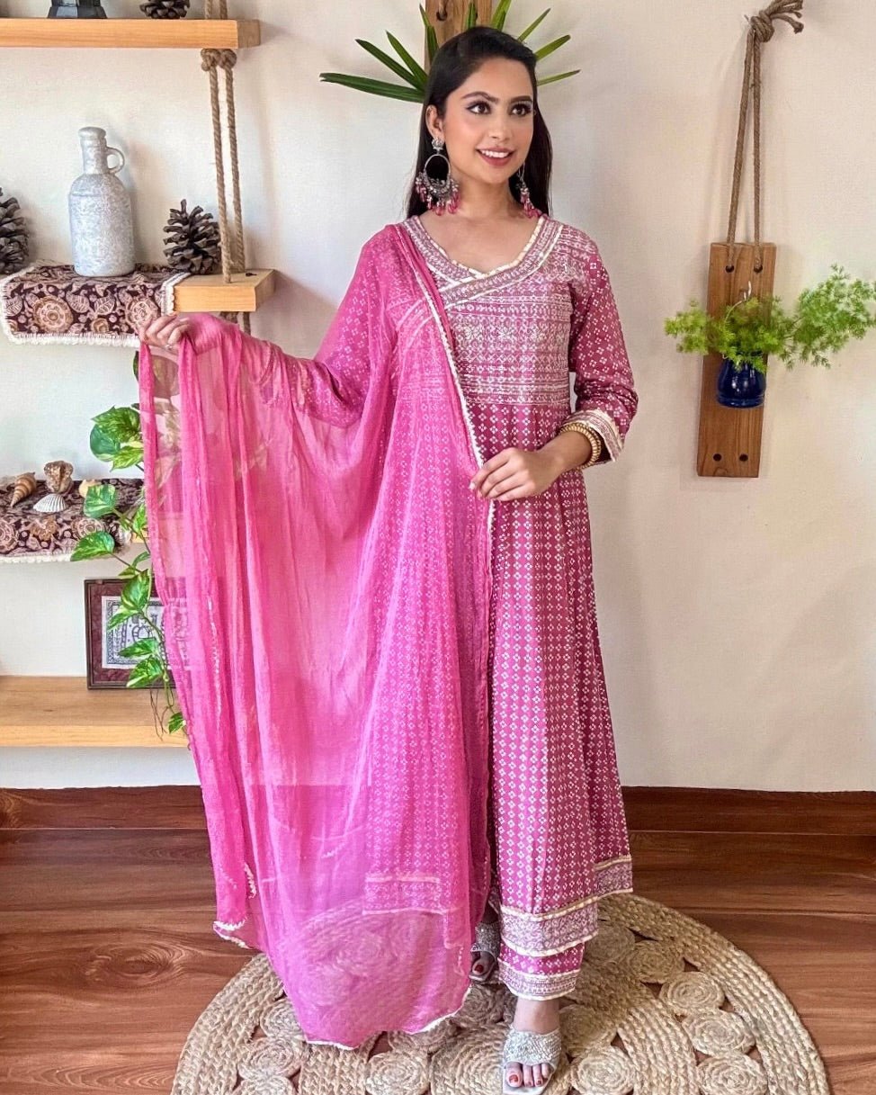 Faizah Pink Cotton Kurta Set - Param Iqbal