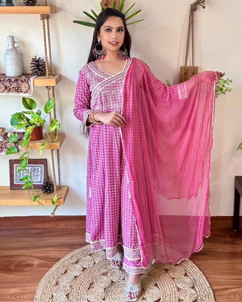 Faizah Pink Cotton Kurta Set - Param Iqbal