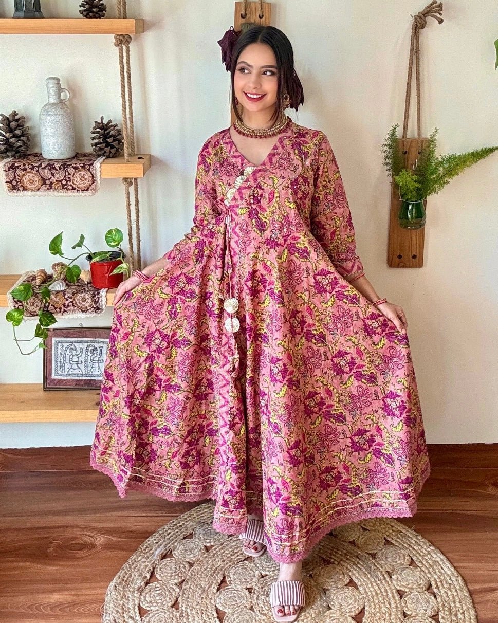 Fariha Pink Cotton Kurta Set - Param Iqbal