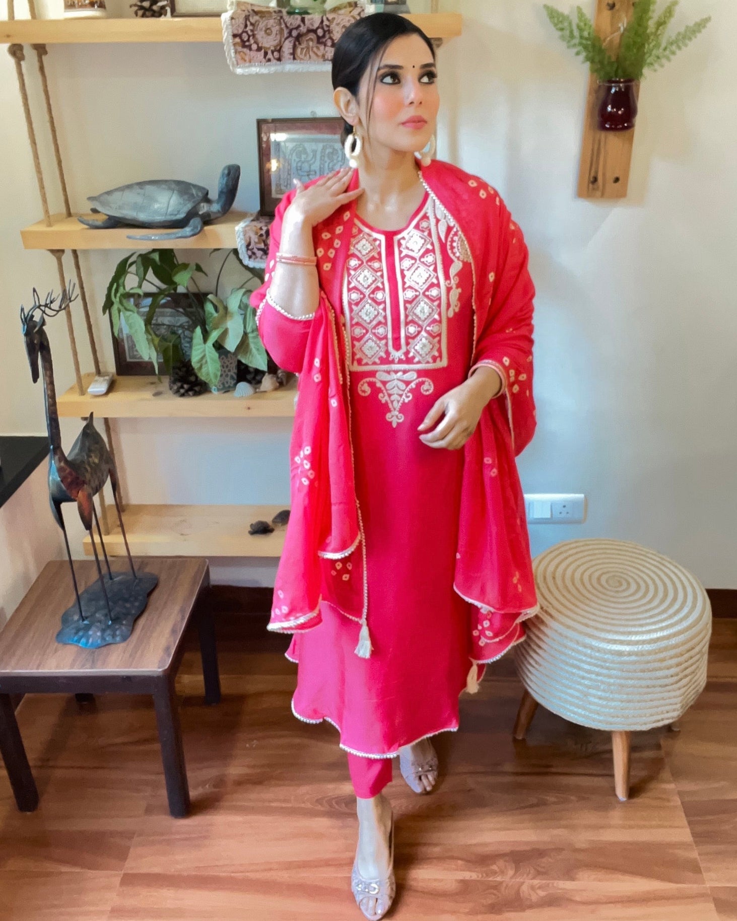 Fiza Pink Russian Silk Kurta Set - Param Iqbal
