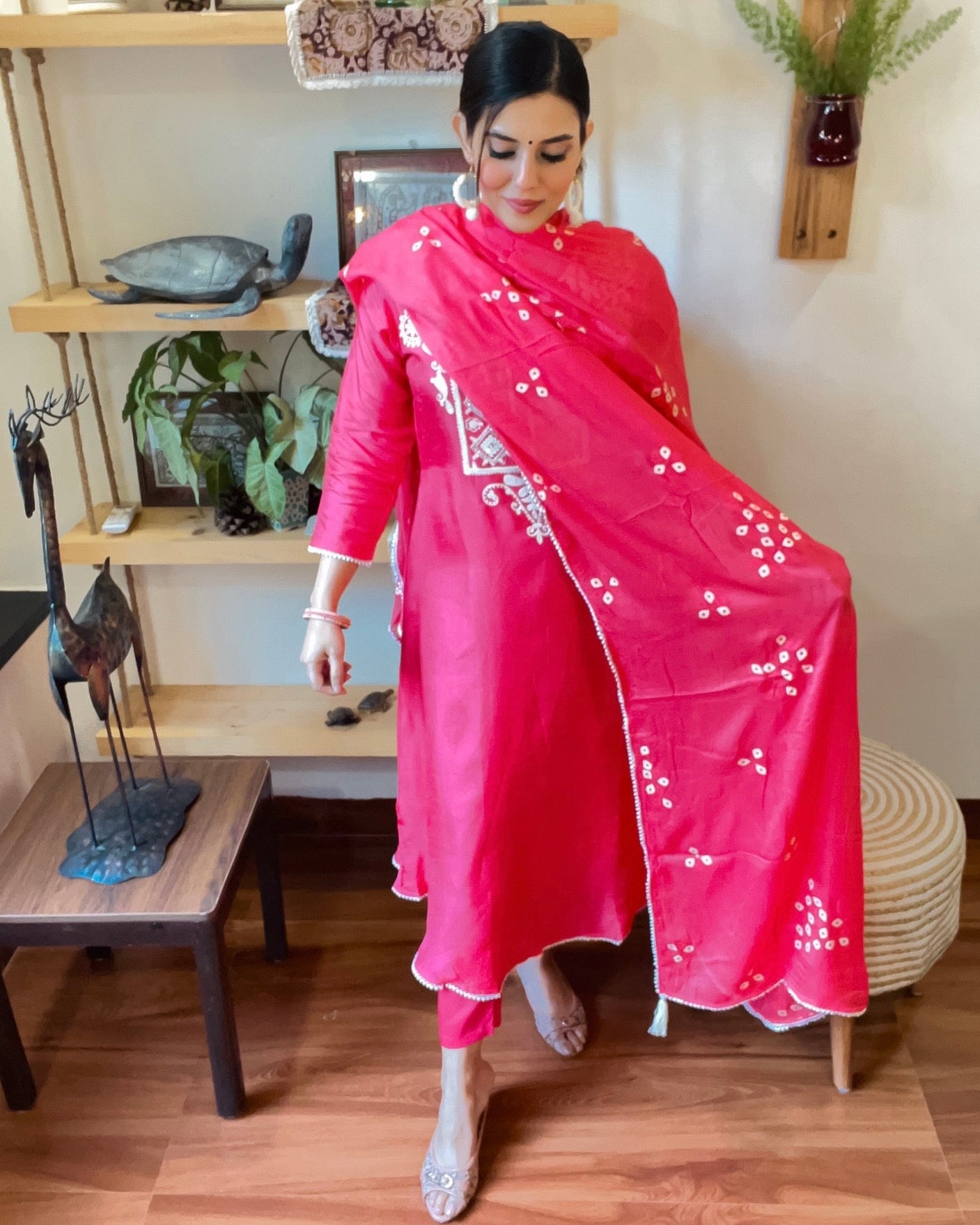 Fiza Pink Russian Silk Kurta Set - Param Iqbal