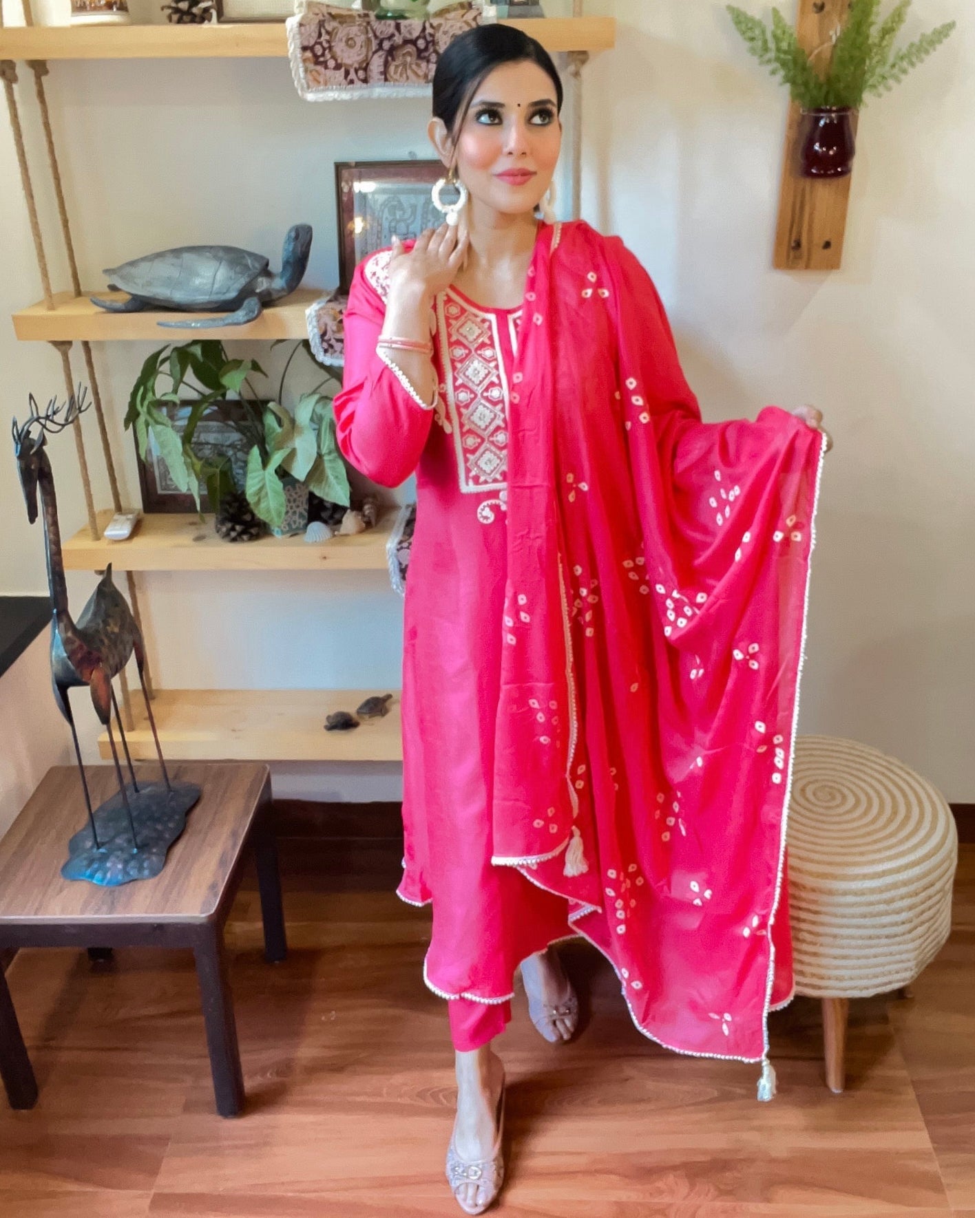 Fiza Pink Russian Silk Kurta Set - Param Iqbal