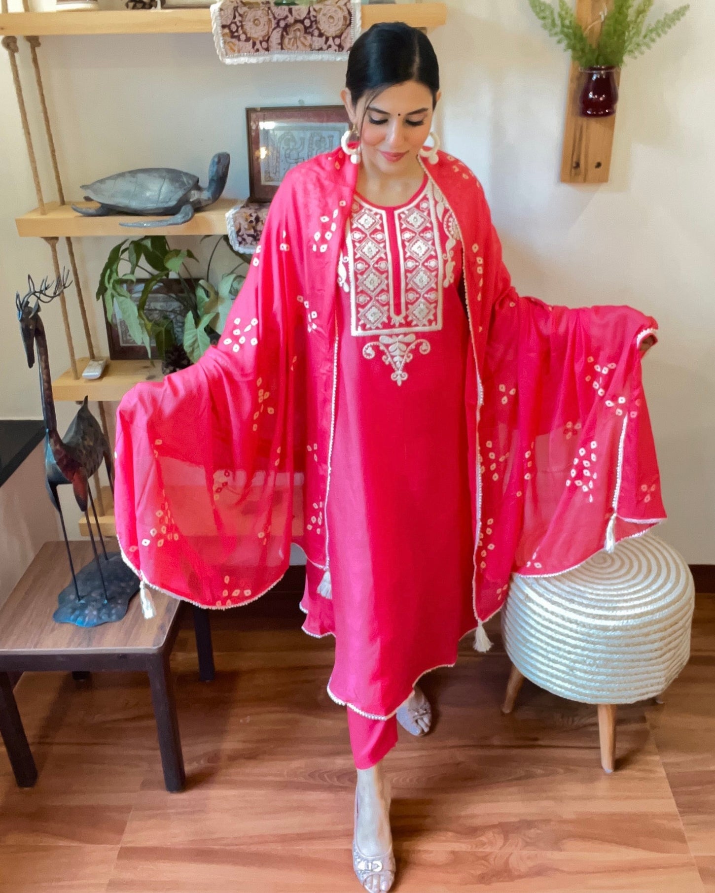 Fiza Pink Russian Silk Kurta Set - Param Iqbal