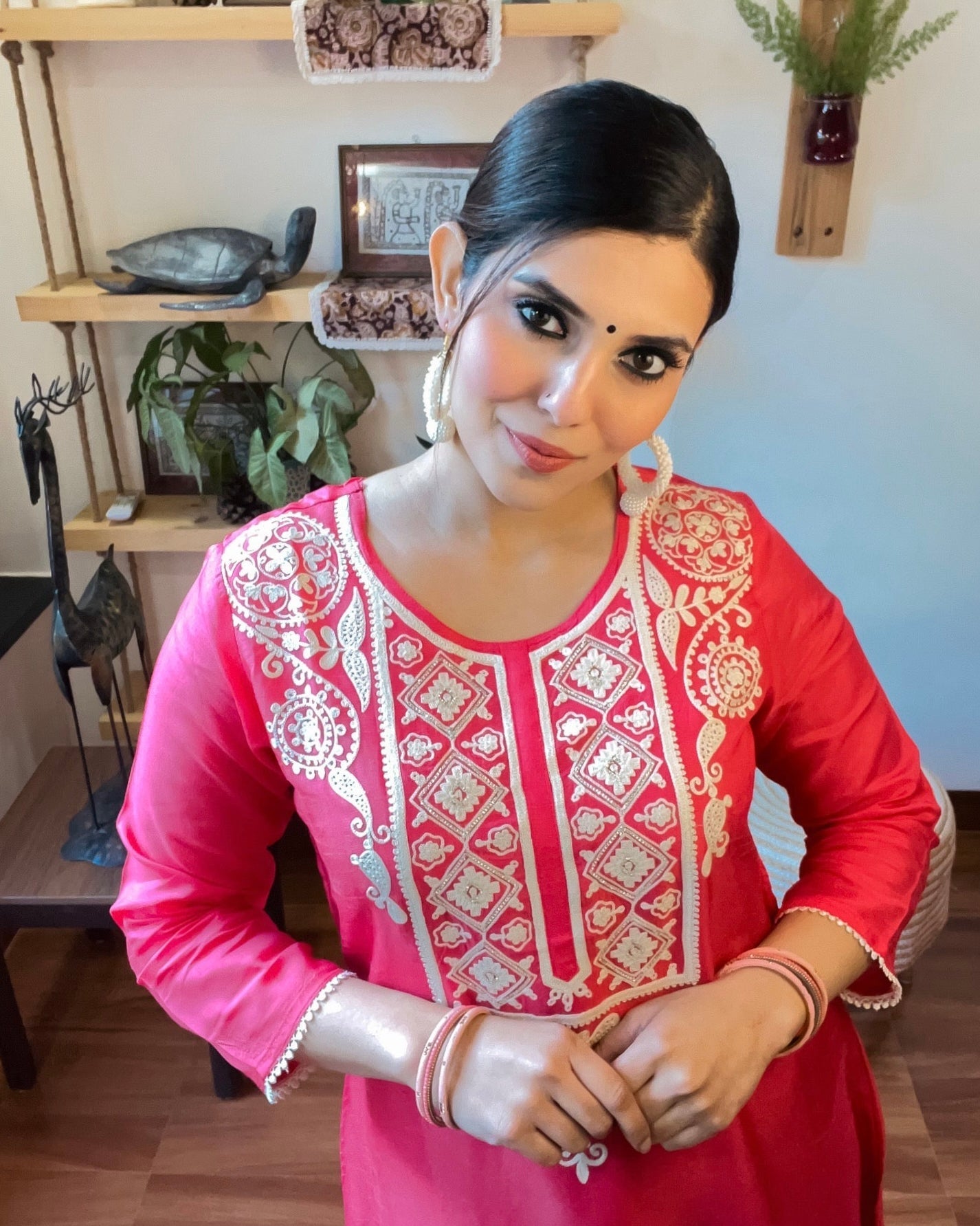 Fiza Pink Russian Silk Kurta Set - Param Iqbal