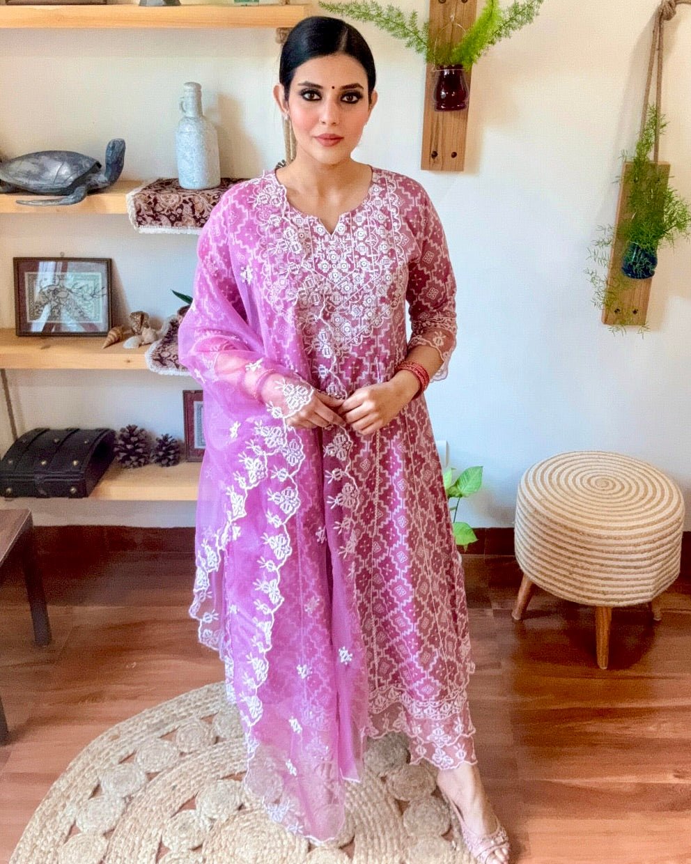 Gauhar Pink Cotton Kurta Set - Param Iqbal