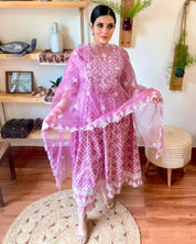 Gauhar Pink Cotton Kurta Set - Param Iqbal