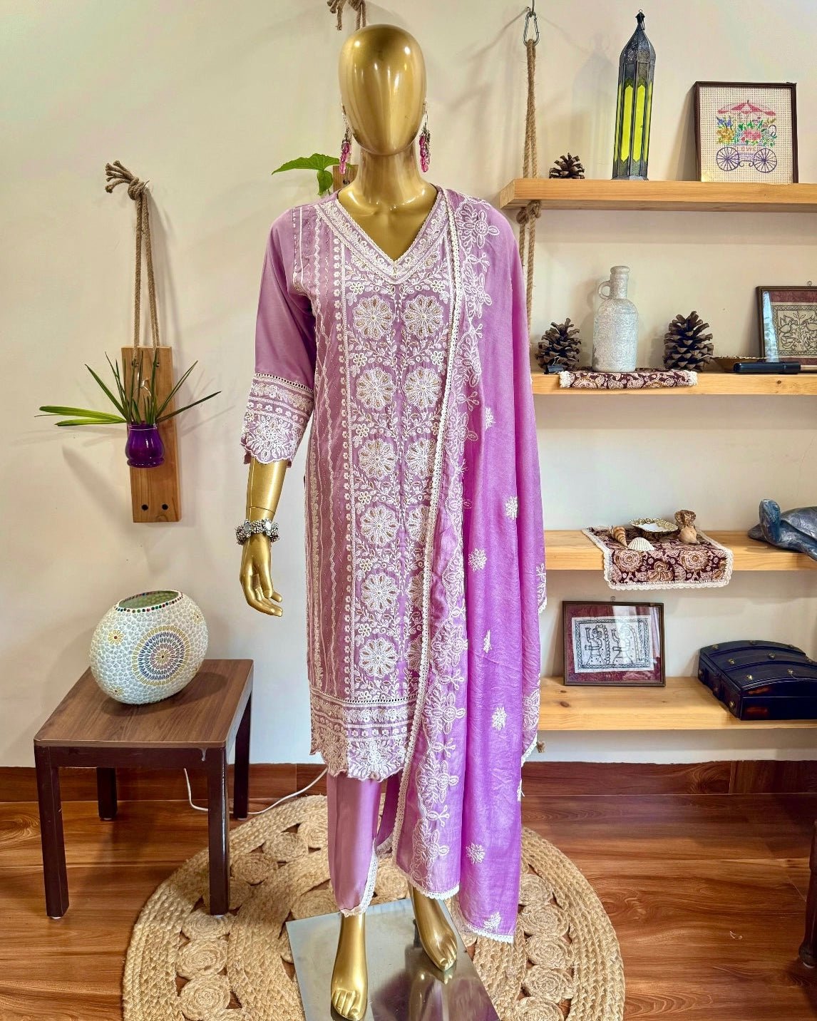 Gaurika Lavender Cotton Kurta Set - Param Iqbal