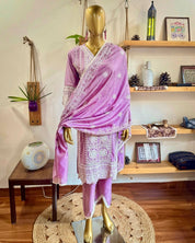 Gaurika Lavender Cotton Kurta Set - Param Iqbal